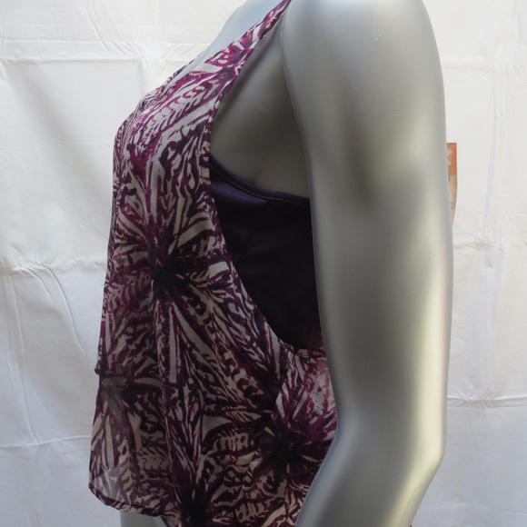 Mudd Mauve Layer Hi-Low Chiffon Cami Size L NWT - Picture 5 of 7
